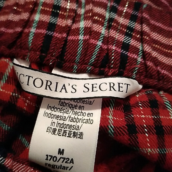 Victoria's Secret Pajama Pants Size Medium Red Plaid - Picture 3 of 6